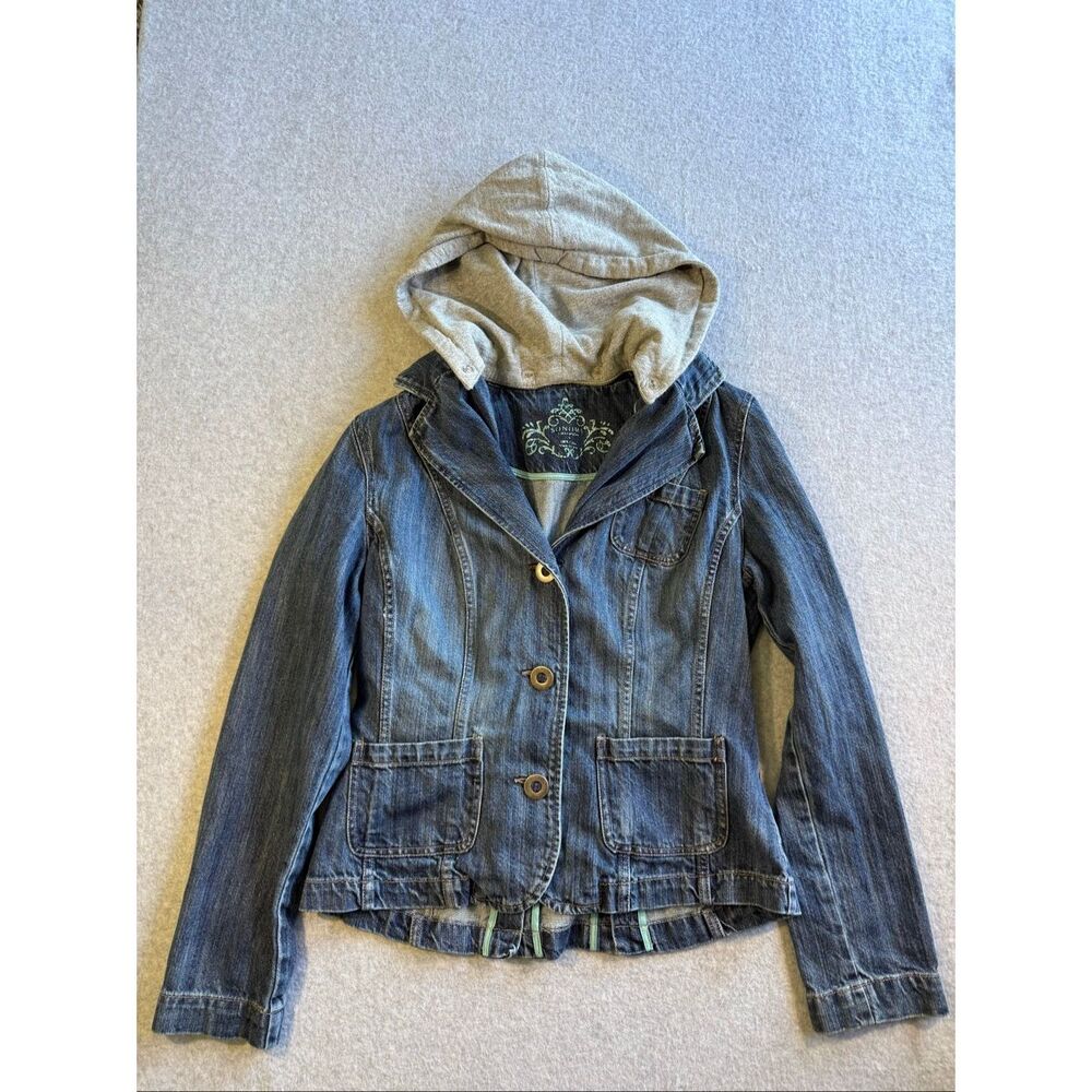 Y2K Sonoma Blazer-style denim detachable hood jean jacket L
